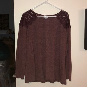 Old Navy lacy maroon long sleeve shirt